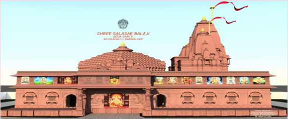 3D rendering of the proposed Sri Salasar Balaji Temple